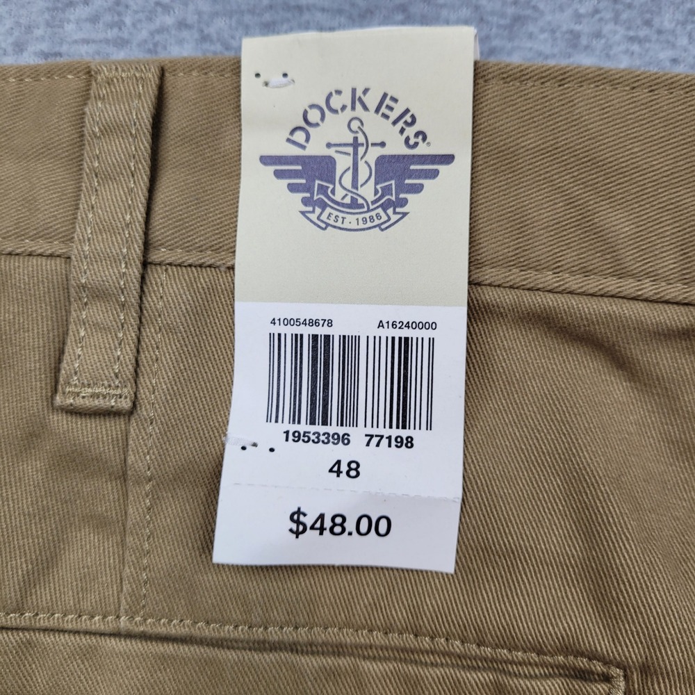 Dockers Perfect Short Mens 48x9 Khaki Big & Tall Security Pocket Cotton Chino - Picture 8 of 8